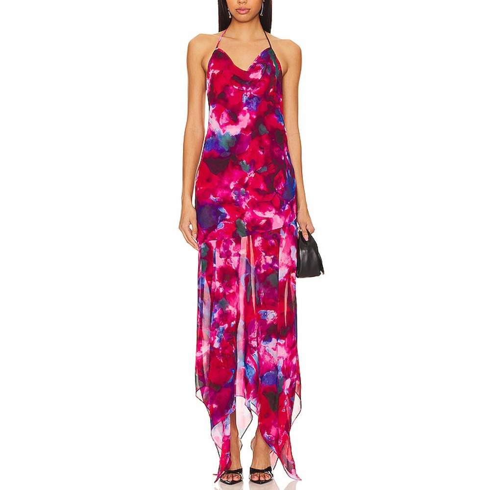 Lovers And Friends 'Phoenix' Red Polyester Maxi Dress Size S